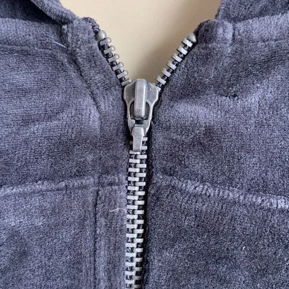 Juicy Couture Track Suit Set Jacket & Pants Velour S/P Dark Gray - Picture 12 of 16